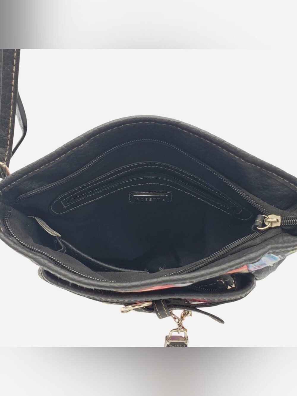 VINTAGE ROSETTI ABSTRACT FLORAL CROSSBODY - Picture 3 of 3